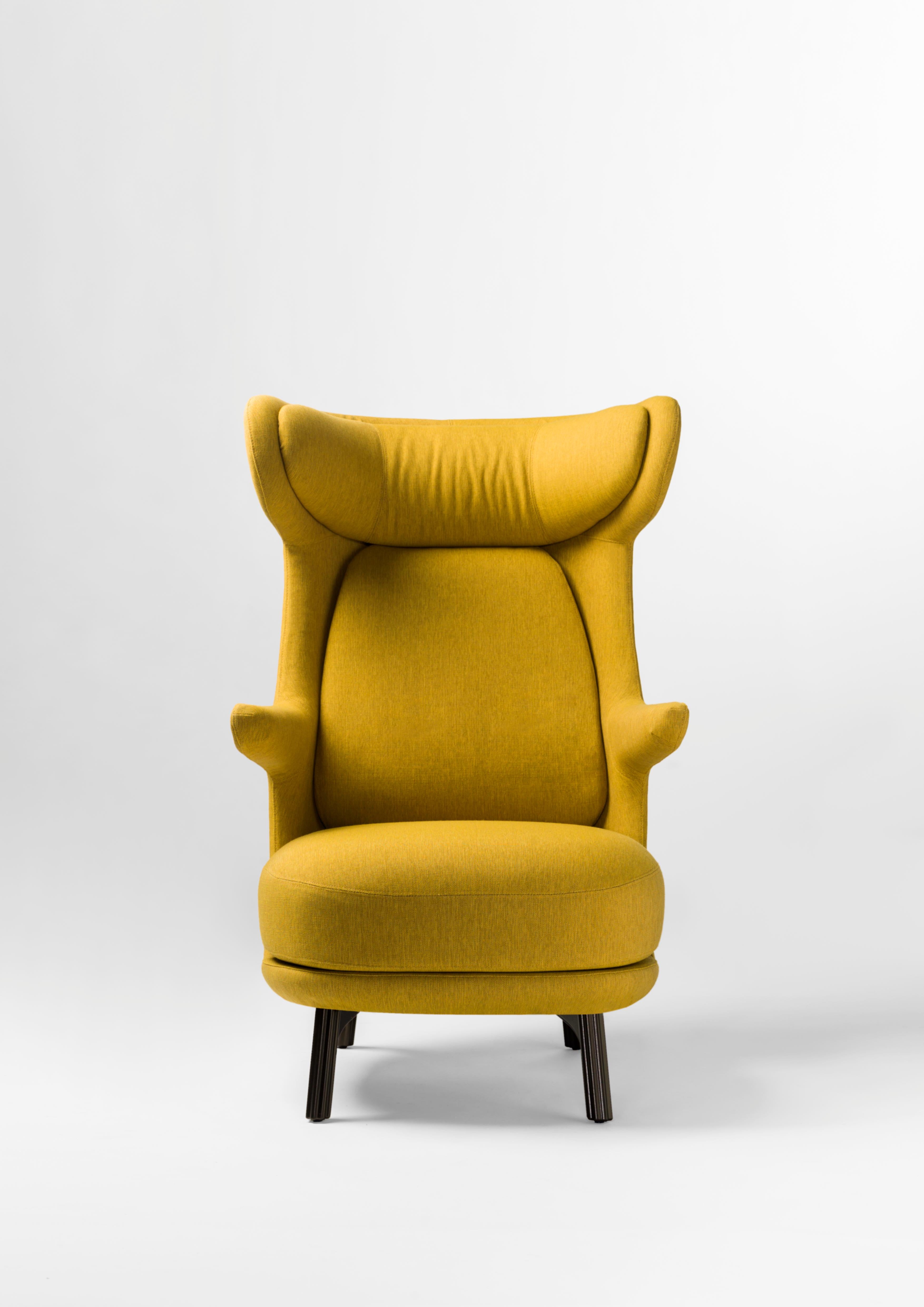 Contemporary Hayon Edition Dino Armchair in Fabric and Leather Upholstery by BD Barcelona For Sale