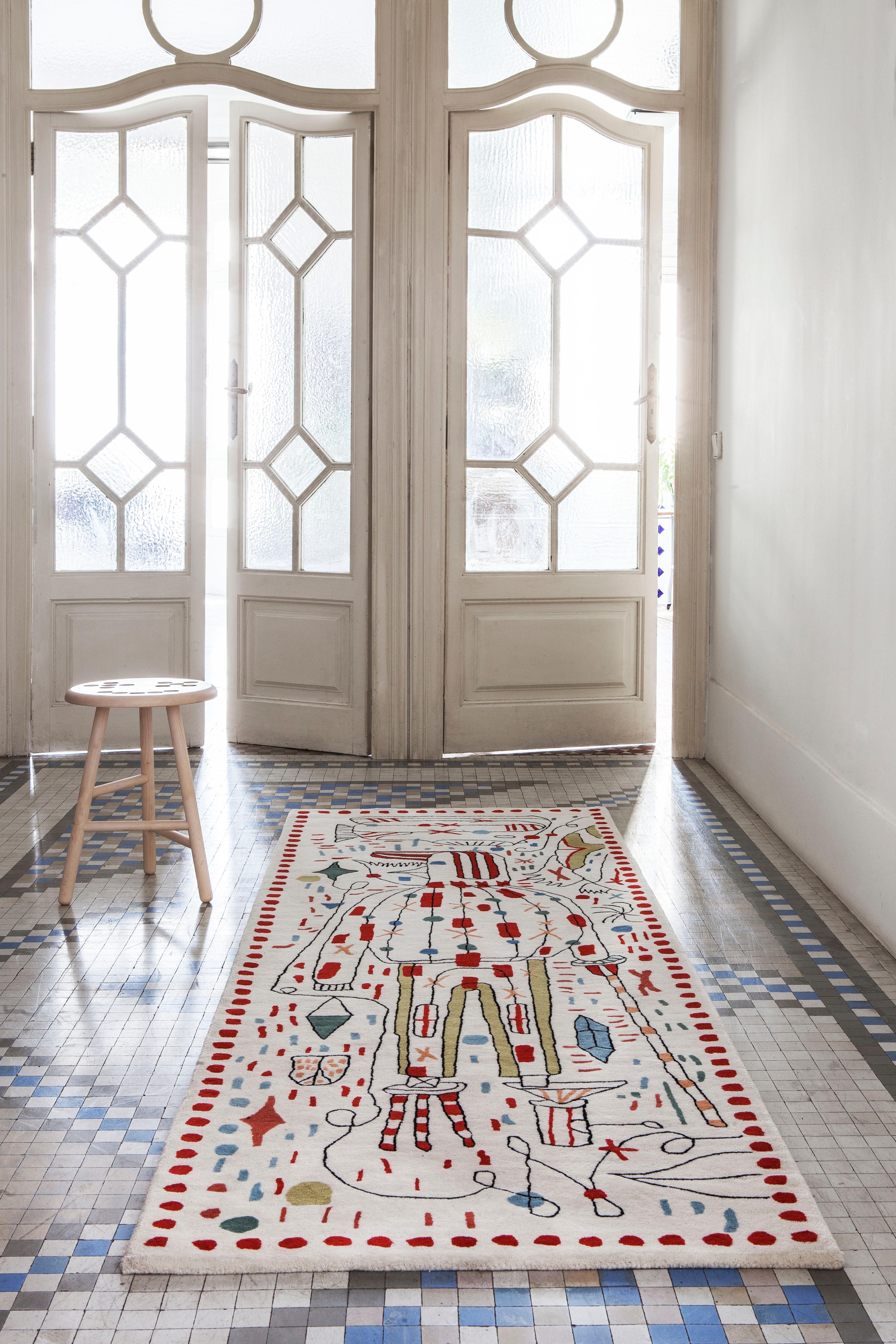 'Hayon x Nani' Hand-Tufted runner by Jaime Hayon for Nanimarquina.

Executed in 100% hand-tufted New Zealand wool. The 'Hayon x Nani' collection faithfully encapsulates the whimsical, dreamy visions of designer Jaime Hayon's original sketches. A