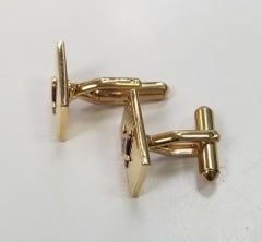 "Hayward" 12 Karat  1/20 Yellow Gold Filled "Masonic" Cuff Links with Enamel