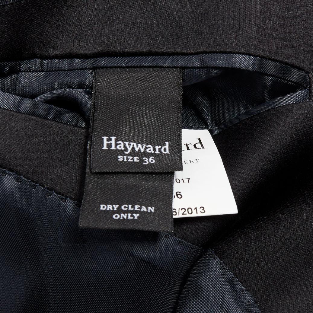 HAYWARD black wool mohair peak lapel double breasted tuxedo suit Sz36 XS en venta 5