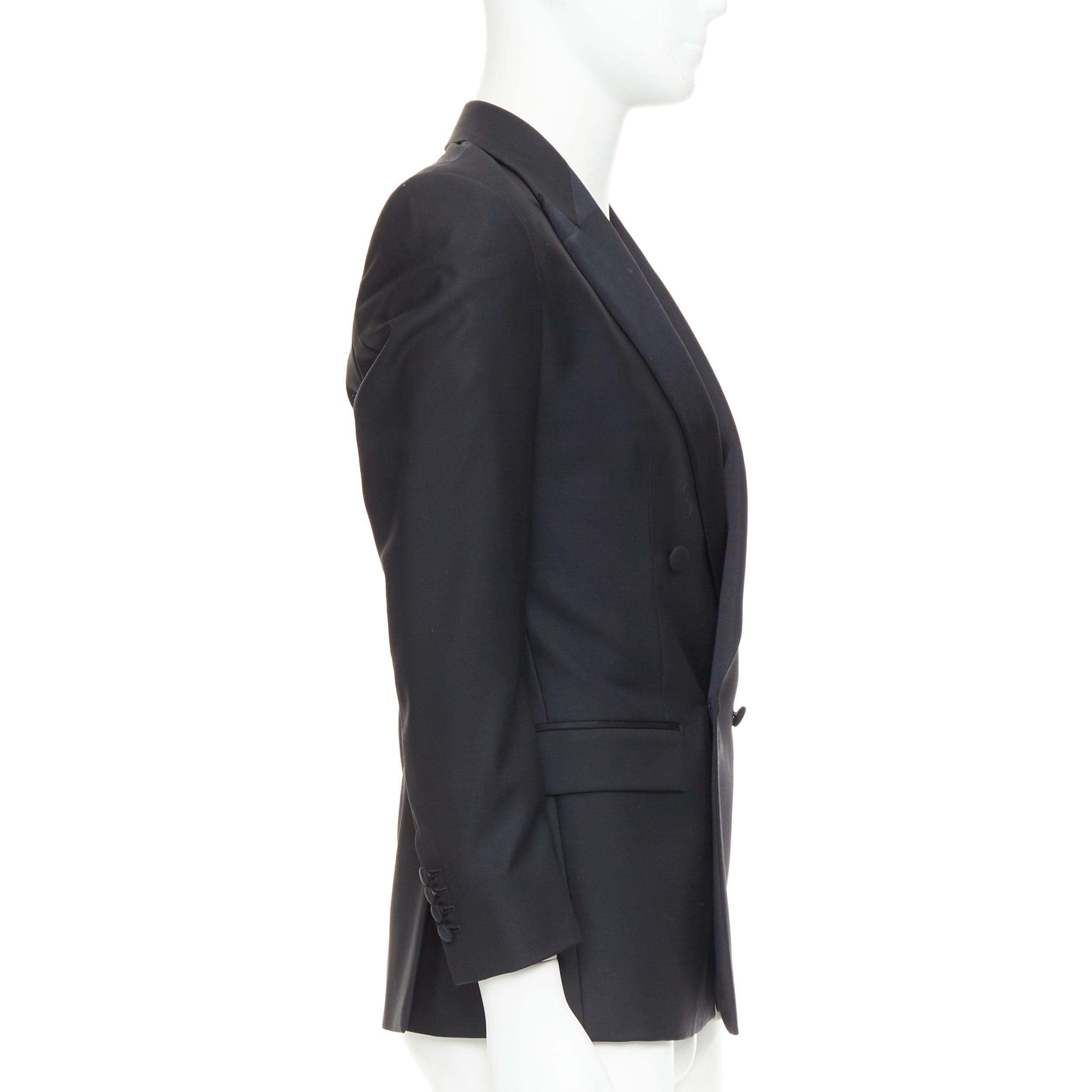 De los hombres HAYWARD black wool mohair peak lapel double breasted tuxedo suit Sz36 XS en venta