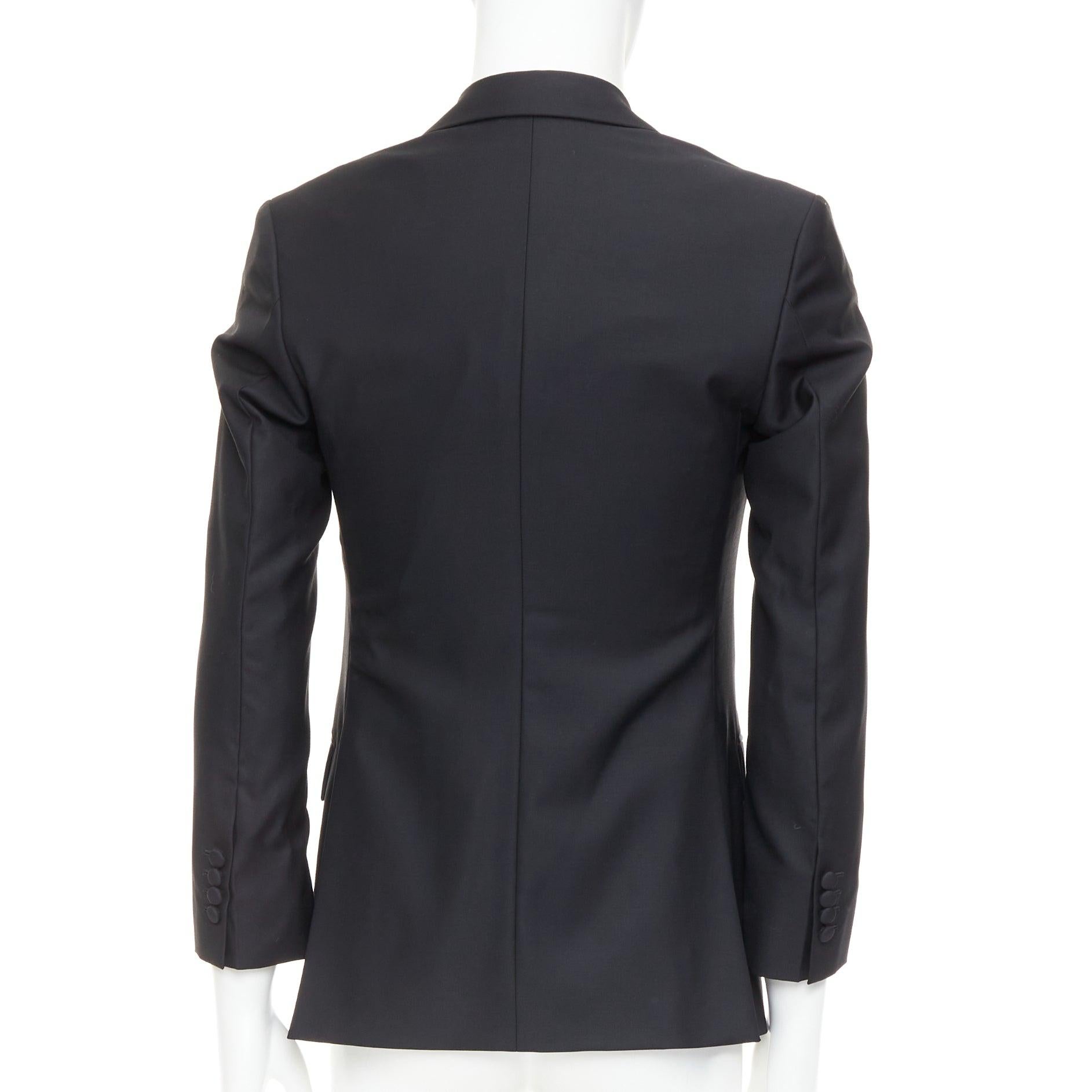 HAYWARD black wool mohair peak lapel double breasted tuxedo suit Sz36 XS en venta 1