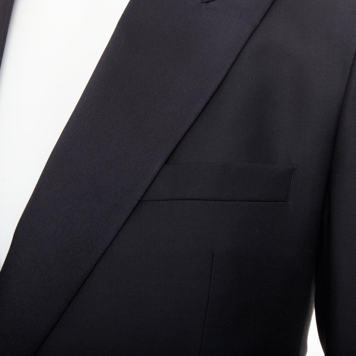 HAYWARD black wool mohair peak lapel double breasted tuxedo suit Sz36 XS en venta 3