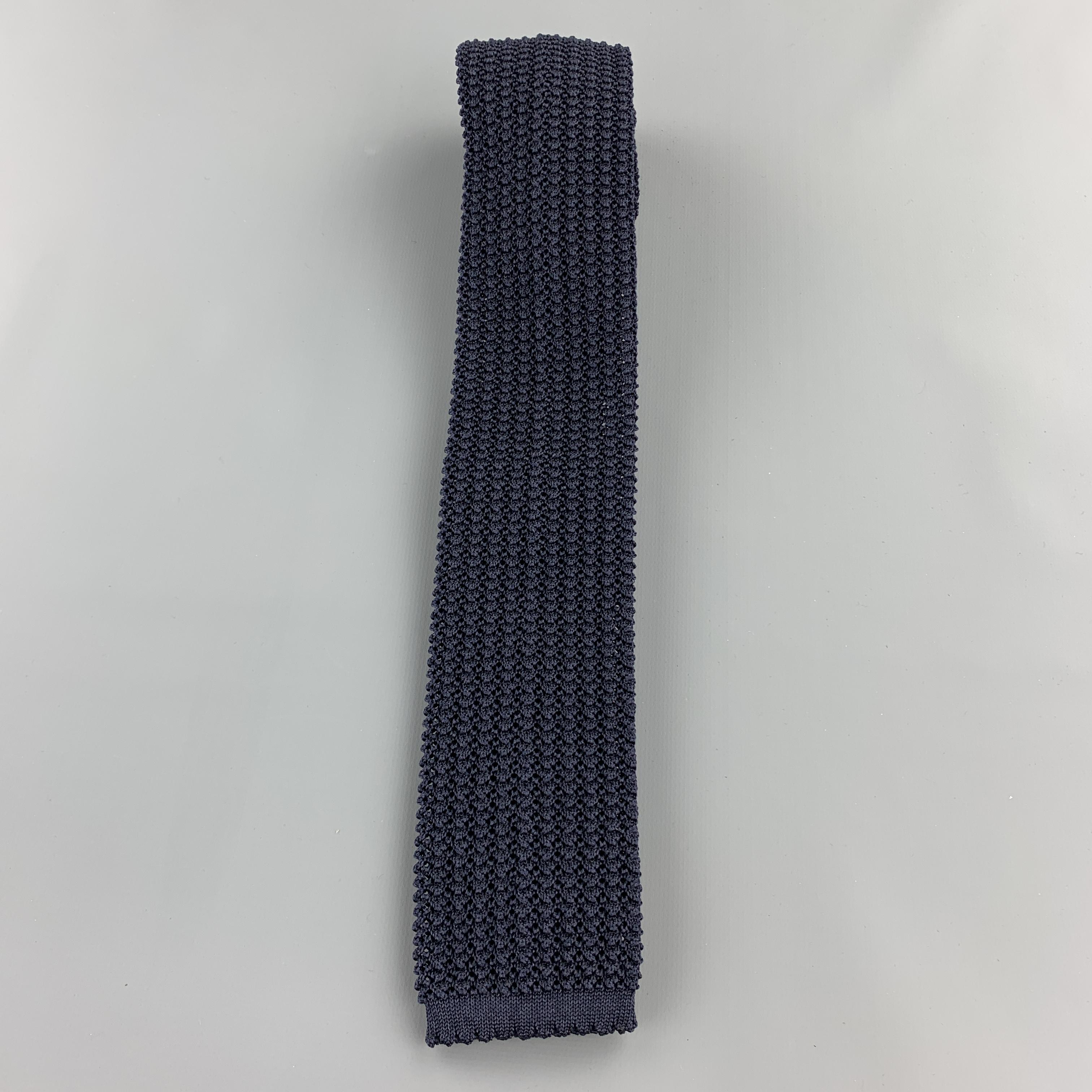 dark navy silk tie