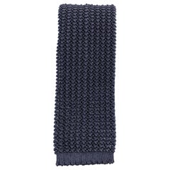 HAYWARD LONDON Dark Navy Silk Textured Knit Tie