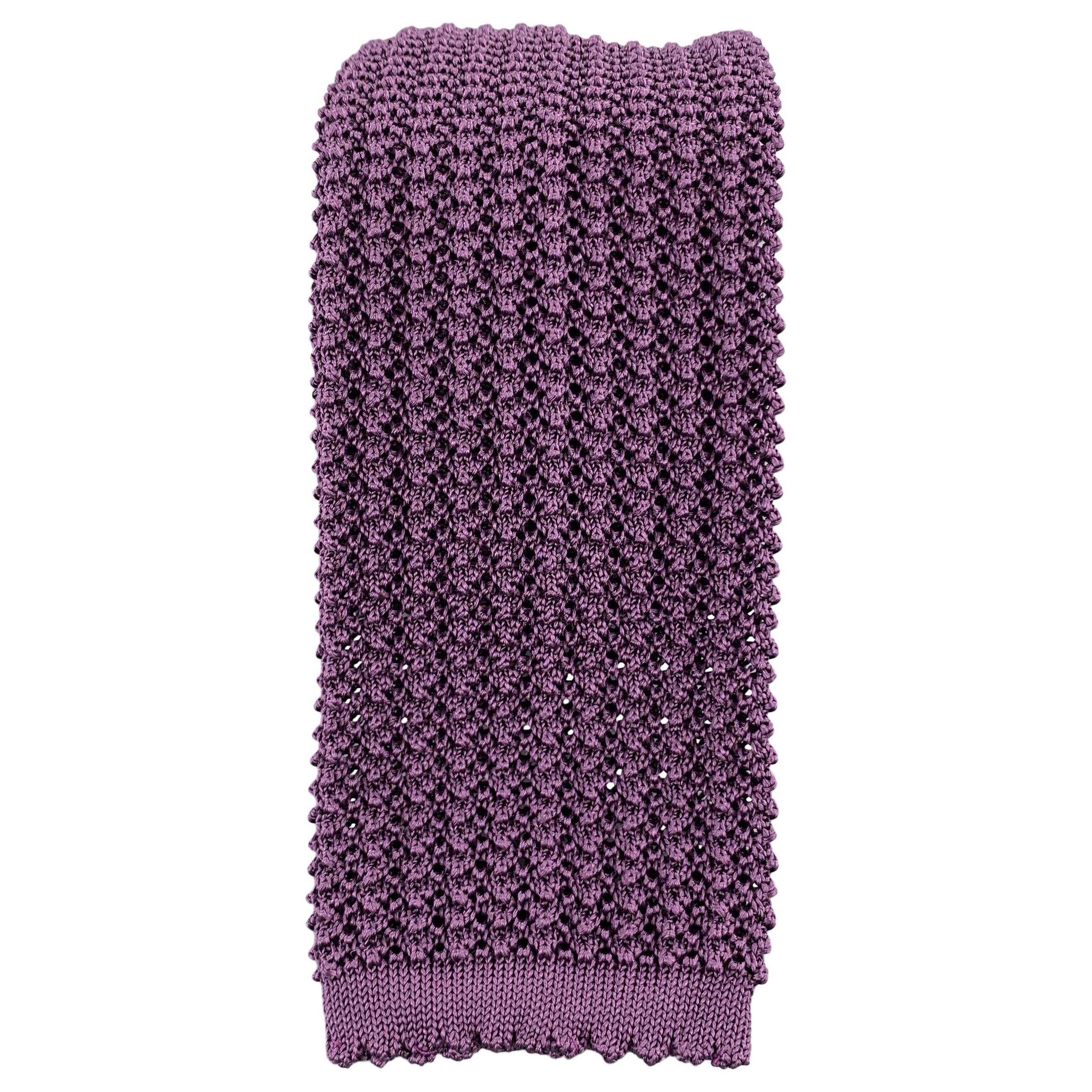 HAYWARD LONDON Muted Purple Silk Textured Knit Tie