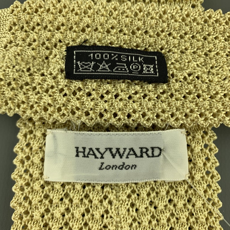 HAYWARD LONDON Pastel Yellow Silk Textured Knit Tie at 1stDibs