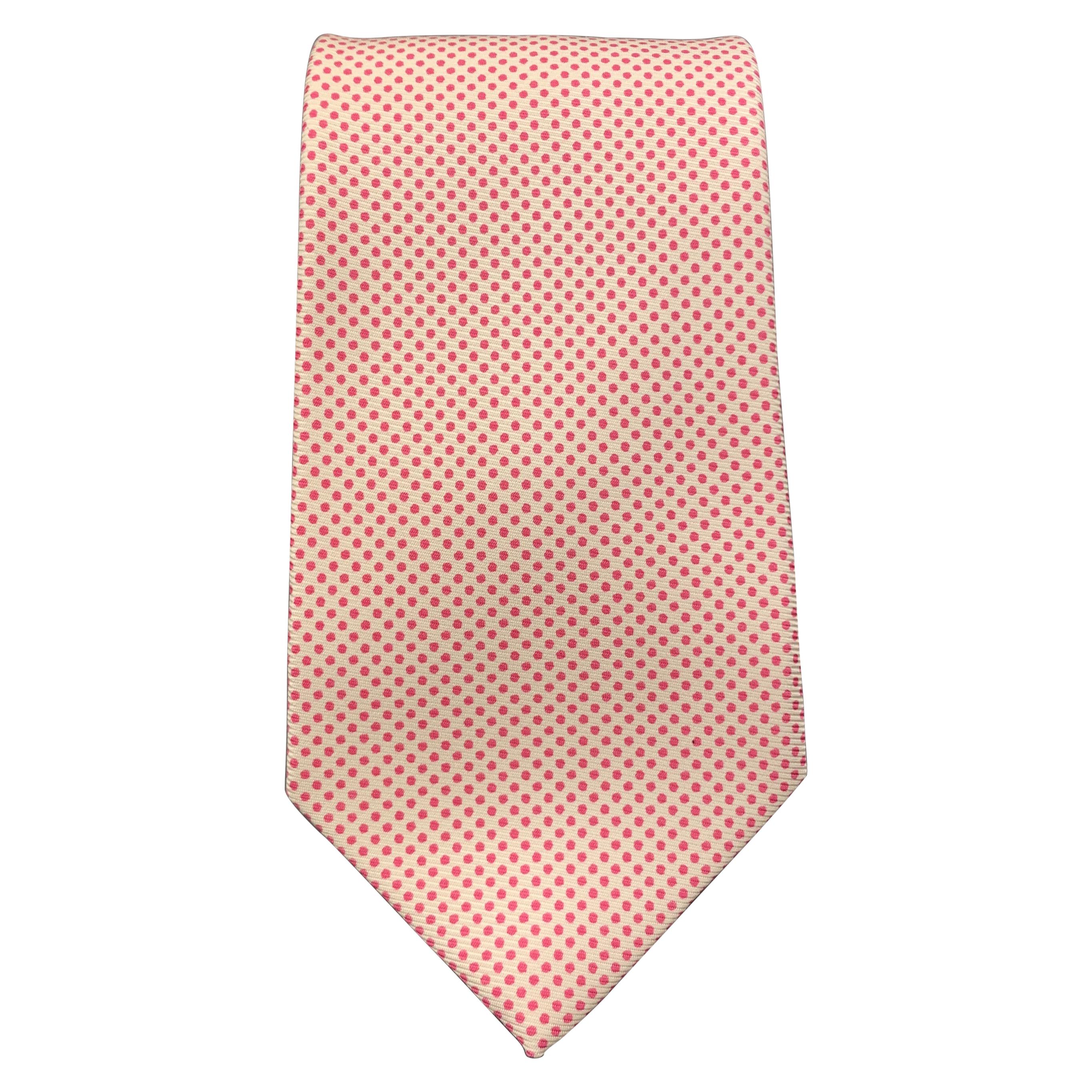 HAYWARD LONDON Pink & Cream Dotted Silk Tie