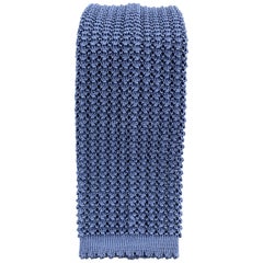 HAYWARD LONDON Steel Blue Silk Textured Knit Tie