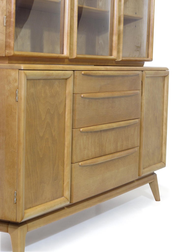 Heywood Wakefield China with Bubble Glass Hutch at 1stDibs