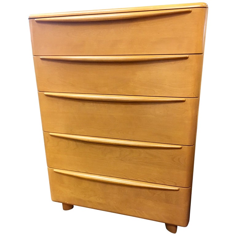 Haywood Wakefield MidCentury Modern Champagne Five Drawer Dresser