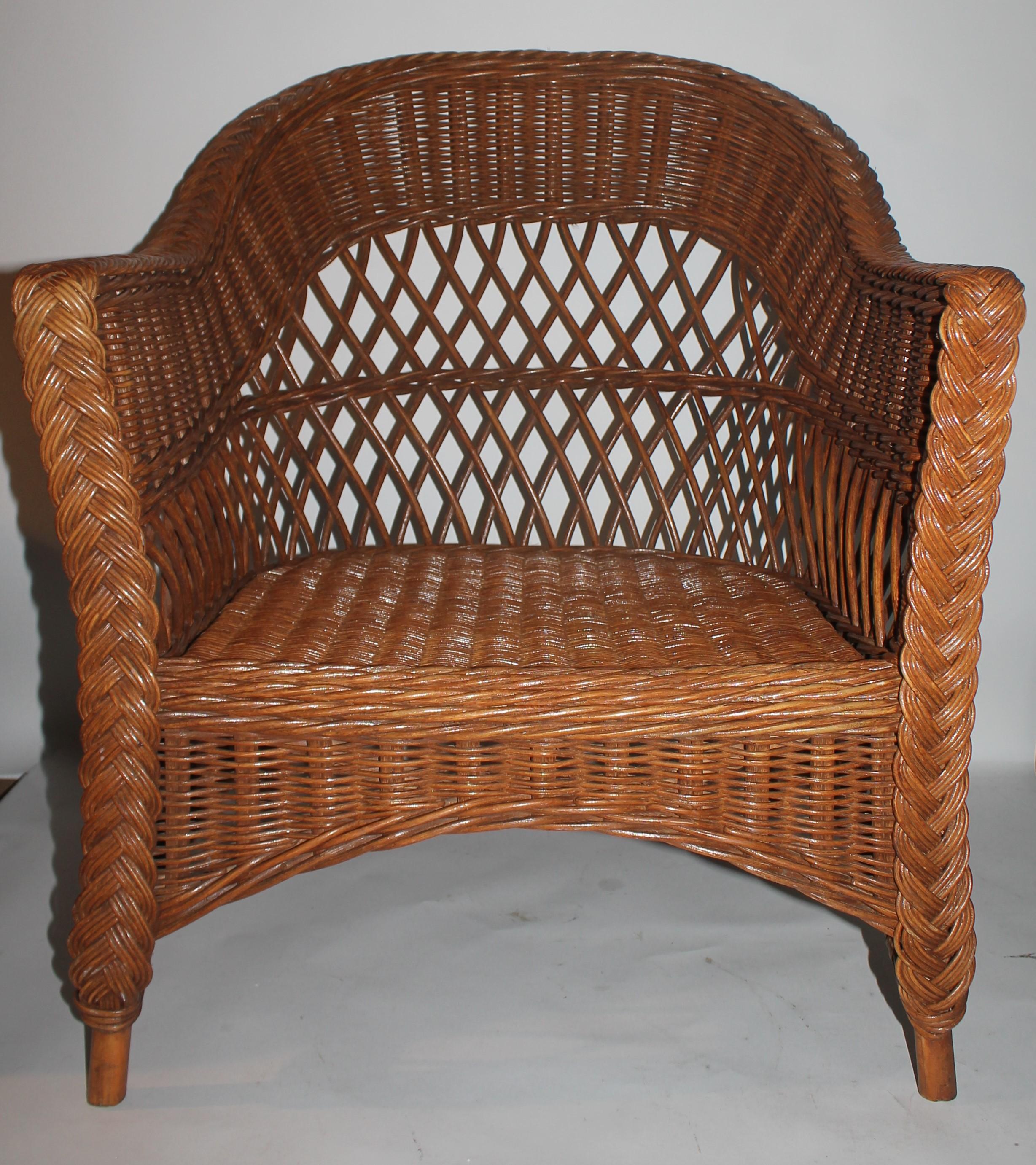 Haywood Wakefield Wicker Armchair with Cushions 2