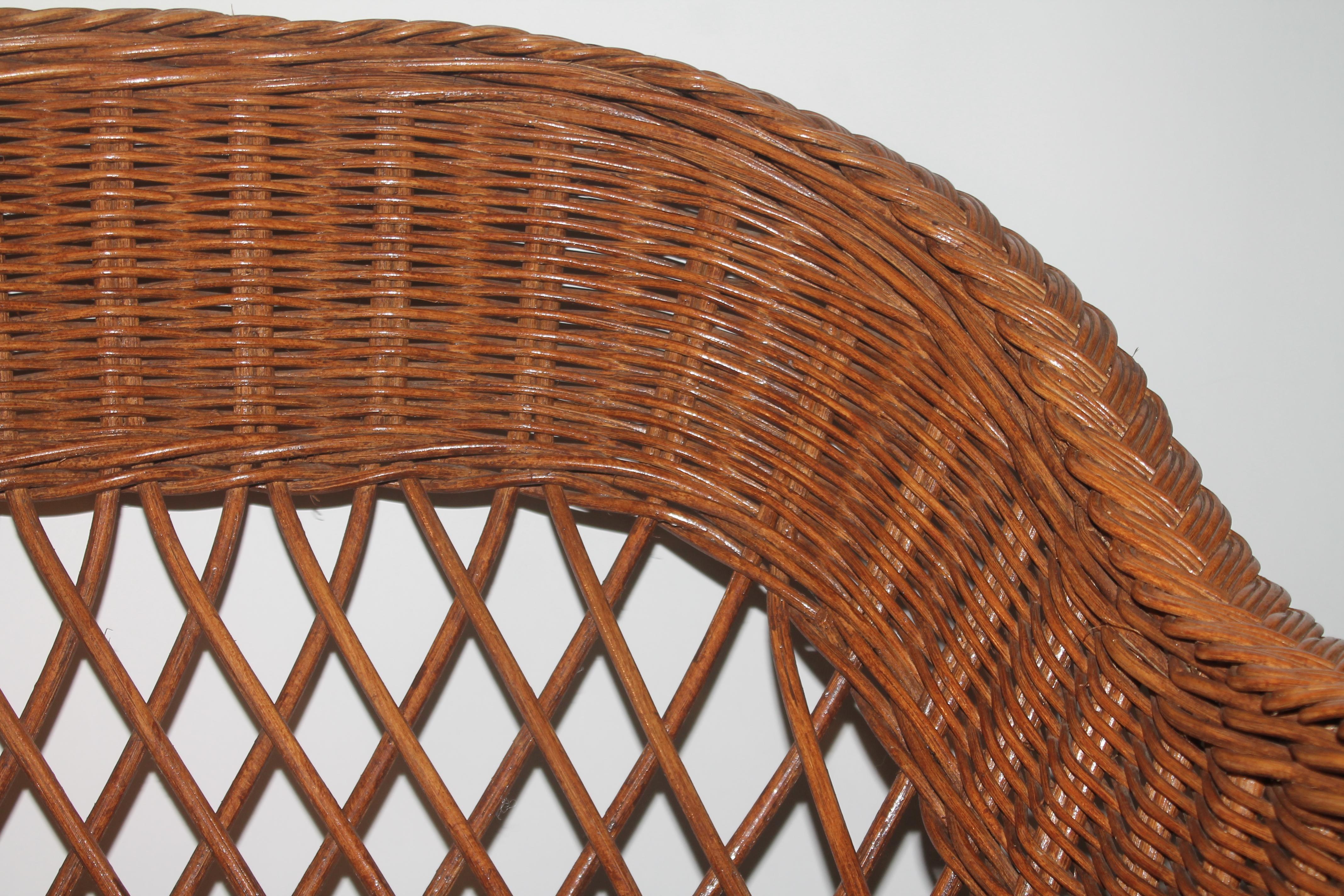 Haywood Wakefield Wicker Armchair with Cushions 4