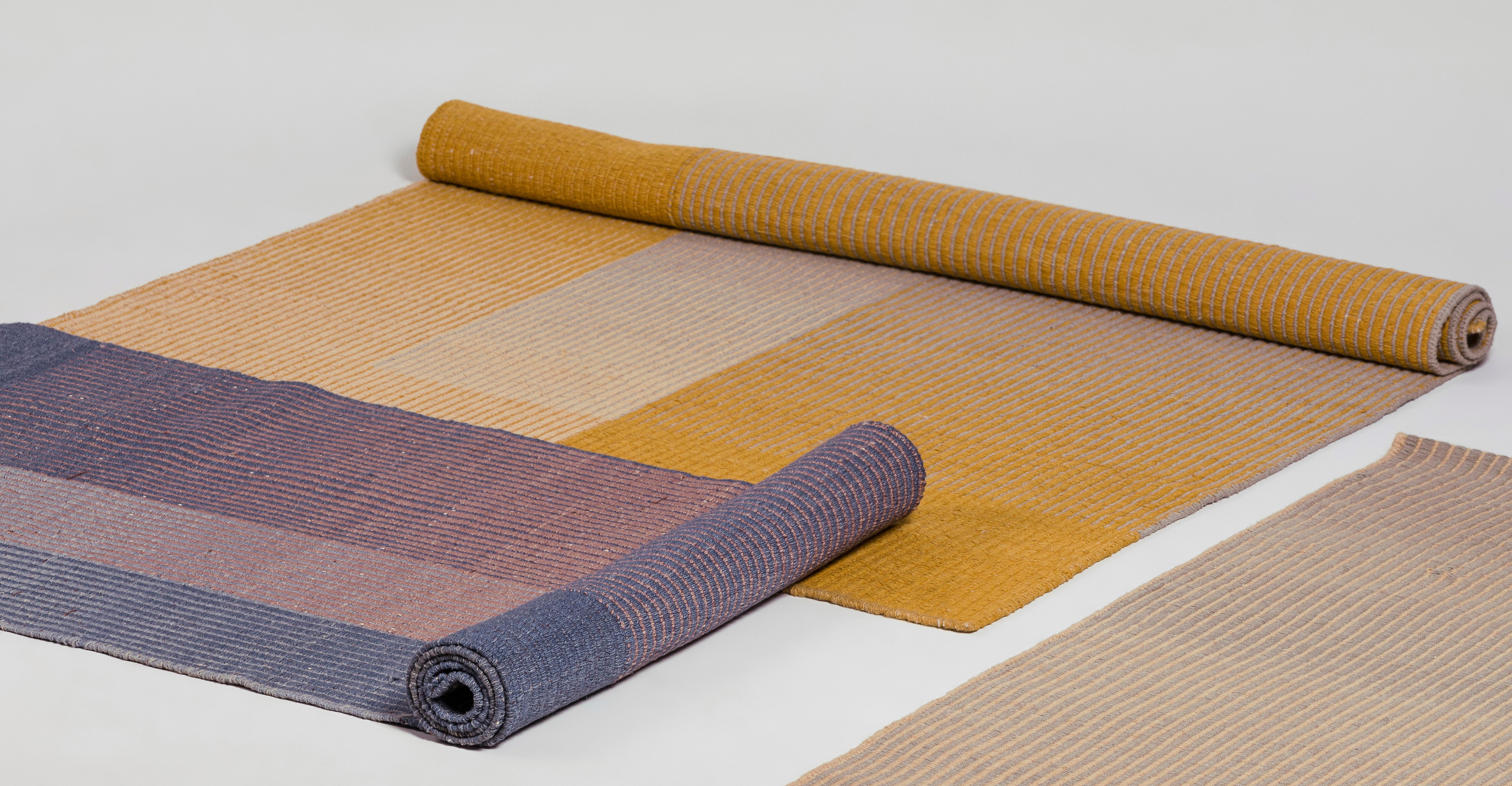 Haze Contemporary Kilim Area Rug Wool Handwoven Tuscan Sun Yellow in Stock 1