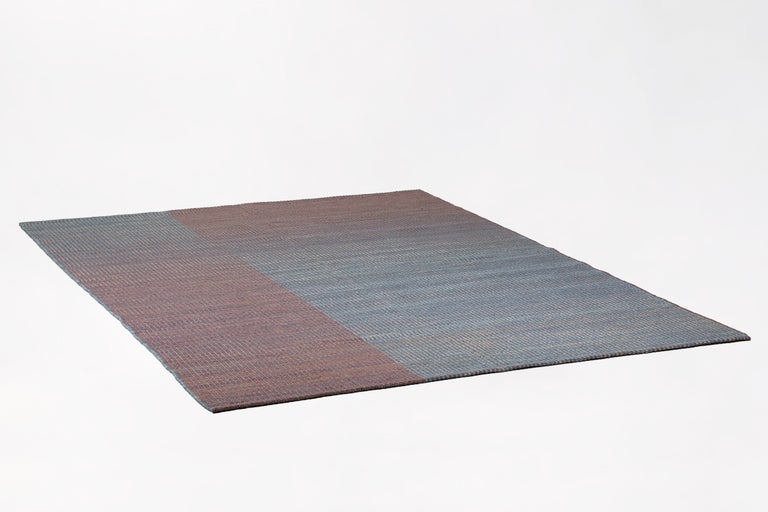 Haze Contemporary Kilim Wool Rug Handwoven in Blue and Purple For Sale at  1stDibs