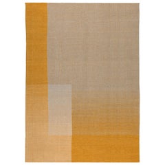 Haze Contemporary Kilim Wool Rug Handwoven Tuscan Sun Yellow Medium in Stock