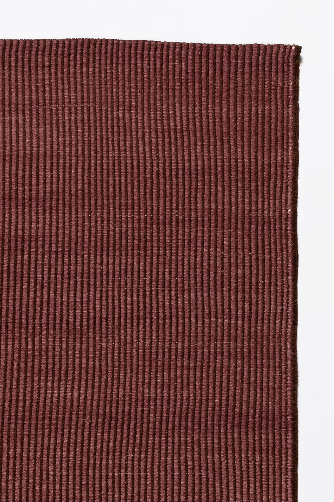 Turkish Haze Editions Contemporary Kilim Area Rug Wool Handwoven in Brown and Dusty Rose