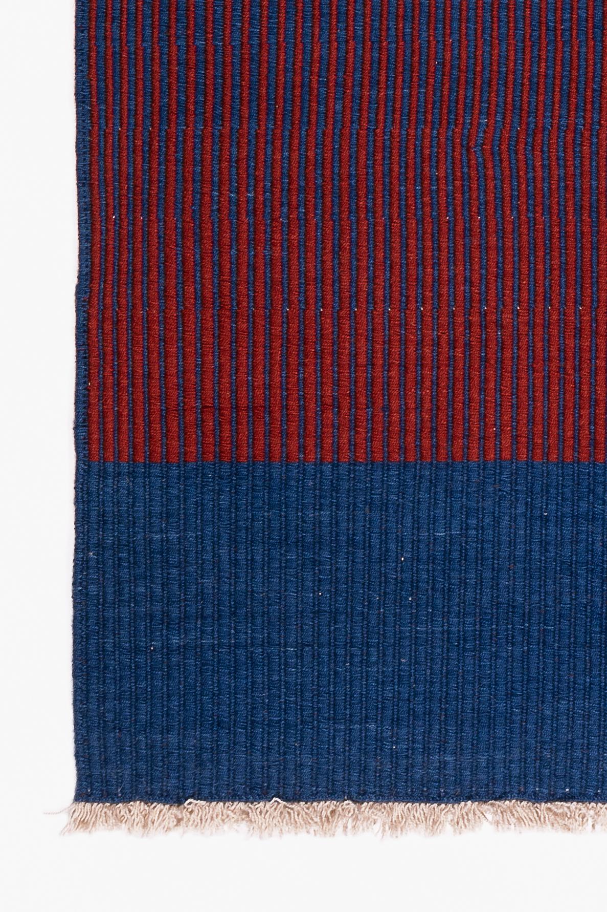 Haze is a contemporary Kilim rug collection inspired by the hazy view of landforms layered behind each other on a misty morning in Tuscany. 

This particular piece has a unique color and belongs to Haze Edition Series.

Haze rugs have a unique