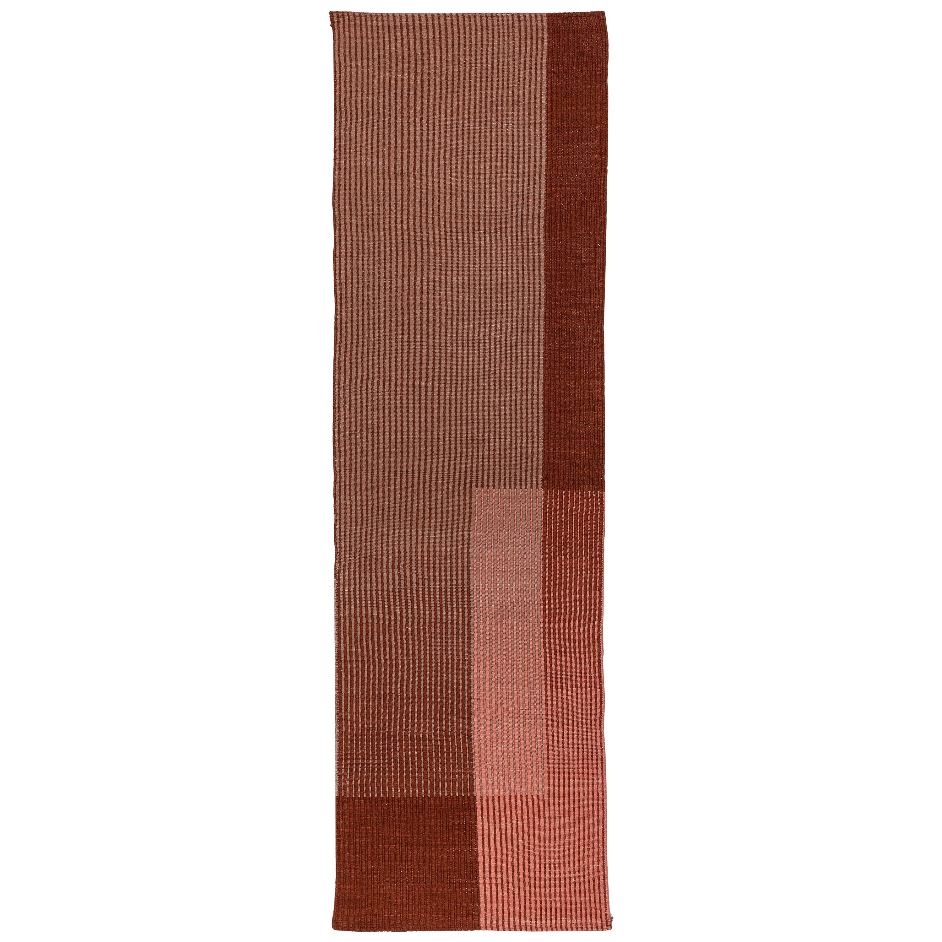Haze Editions Contemporary Kilim Runner Wool Handwoven Terracotta Red