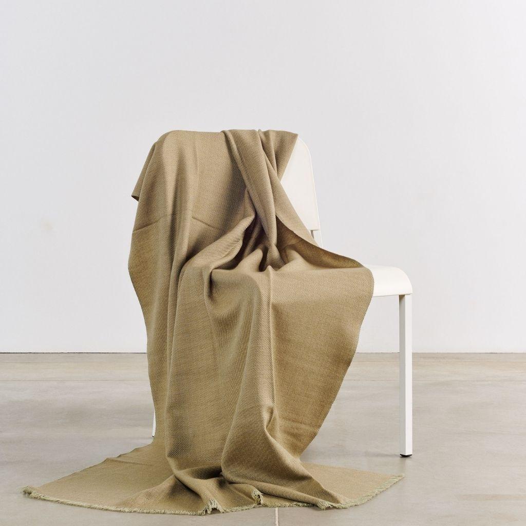 Modern Haze Handloom Throw / Blanket in Pure Soft Merino Twill Weave For Sale