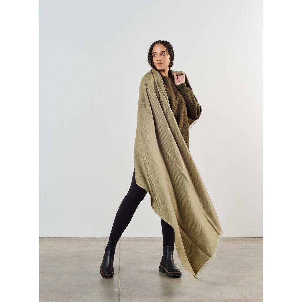 Hand-Woven Haze Handloom Throw / Blanket in Pure Soft Merino Twill Weave For Sale