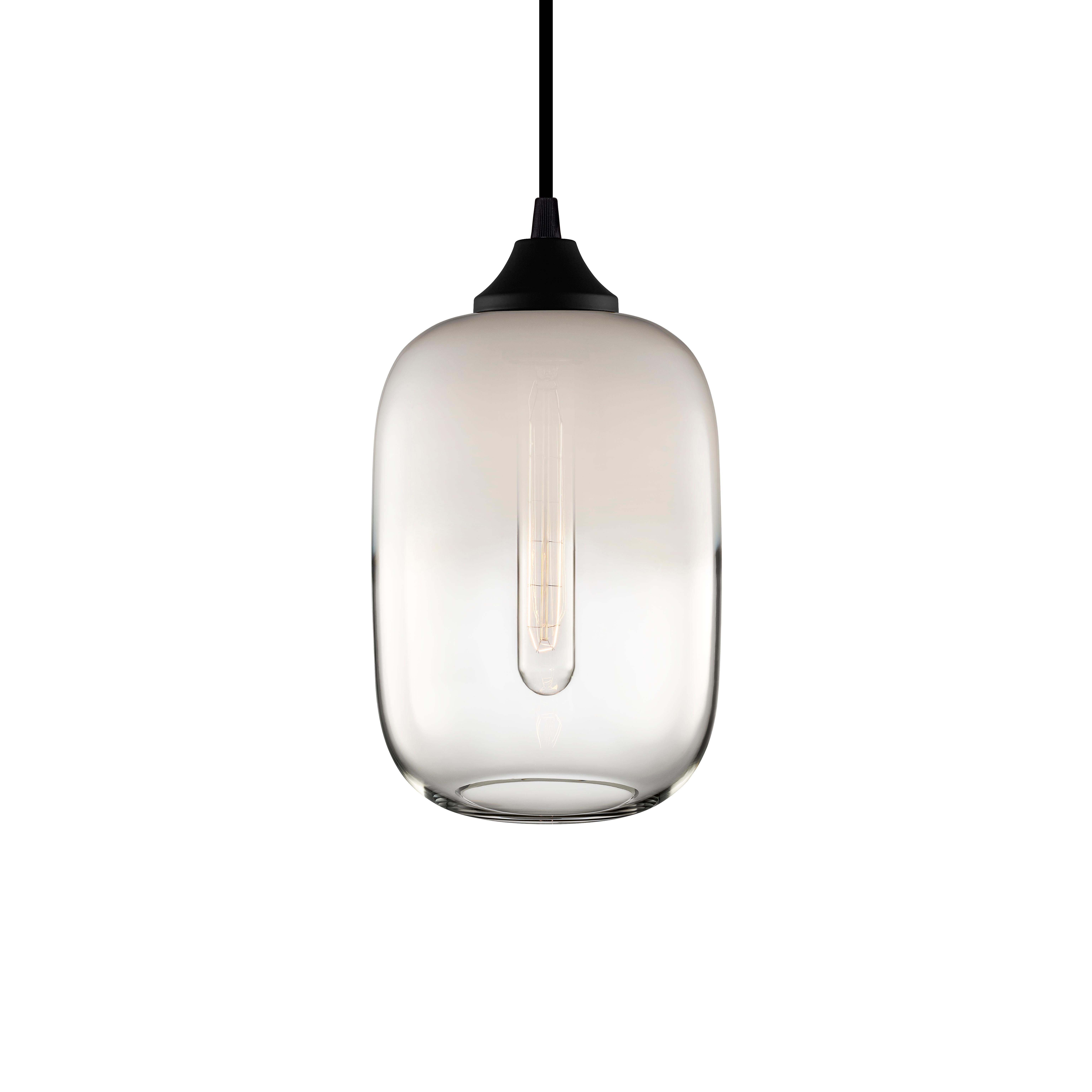 Haze Opaline-Crystal Handblown Modern Glass Pendant Light, Made in the USA For Sale