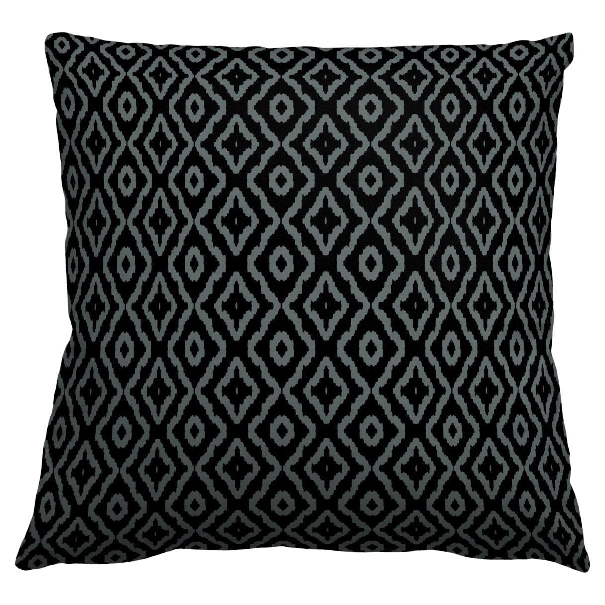 Haze Petite Gray and Black Pillow For Sale