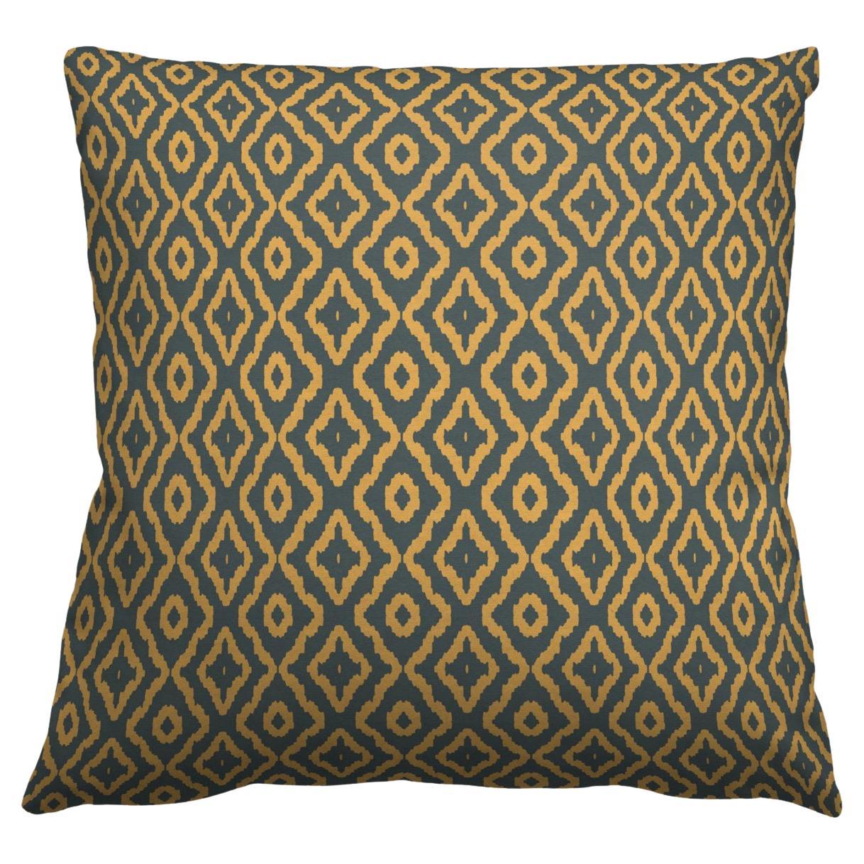 Haze Petite Gray and Yellow Pillow For Sale