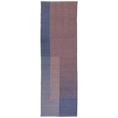 Haze Runner Kilim Rug Contemporary Handwoven Wool Blue in Stock
