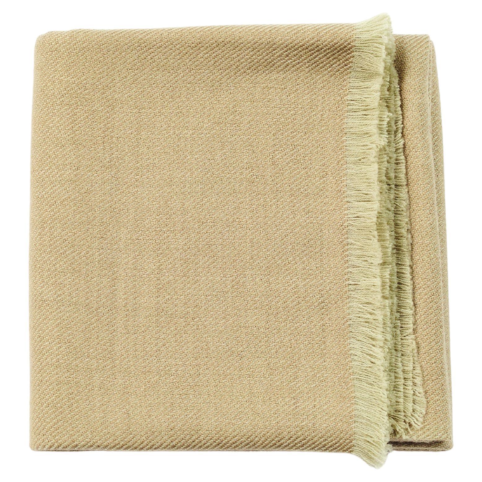 Haze, soffice coperta verde lavorata a mano, tessuto Merino Classic Twill, puro e morbido
