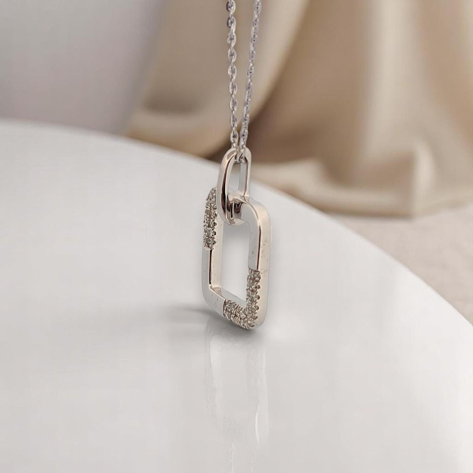 Taglio rotondo Nocciola  Collana di diamanti in oro bianco 10K  Diamanti naturali da 0,10 ct. in vendita