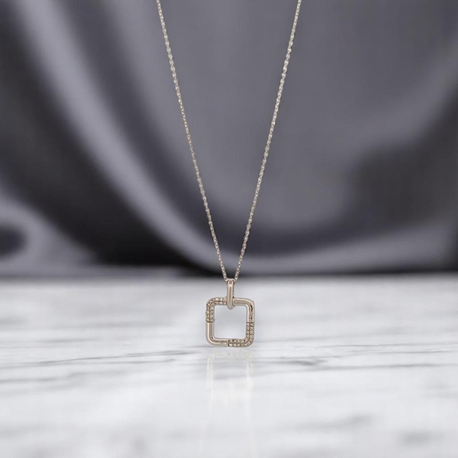 Donna Nocciola  Collana di diamanti in oro bianco 10K  Diamanti naturali da 0,10 ct. in vendita