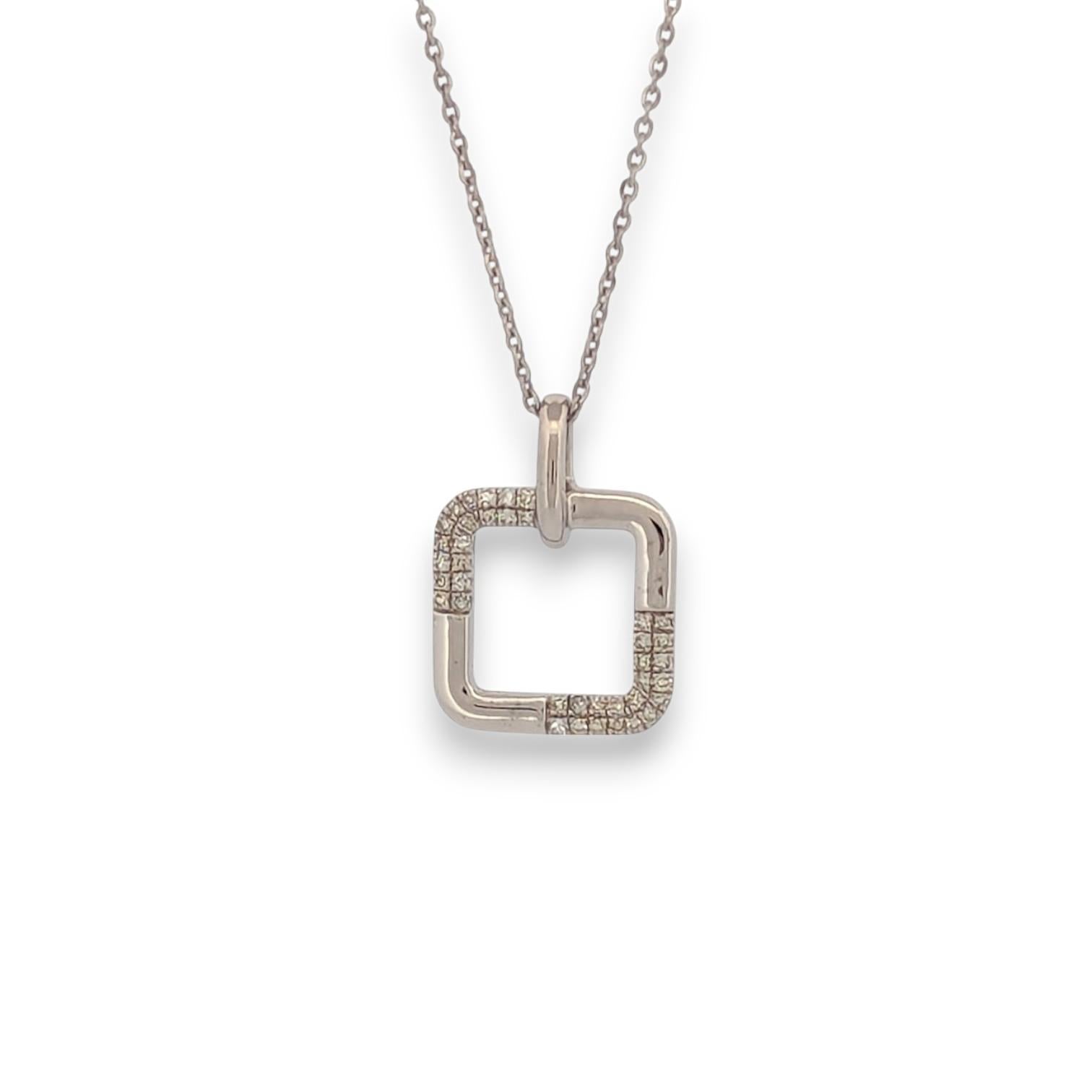 Hazel  10K White Gold Diamond Necklace  0.10ctw Natural Diamonds