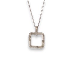 Hazel  10K White Gold Diamond Necklace  0.10ctw Natural Diamonds