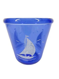 Hazel Atlas, Sportsman Series, Cobalt Ice Bowl with White Sailboat