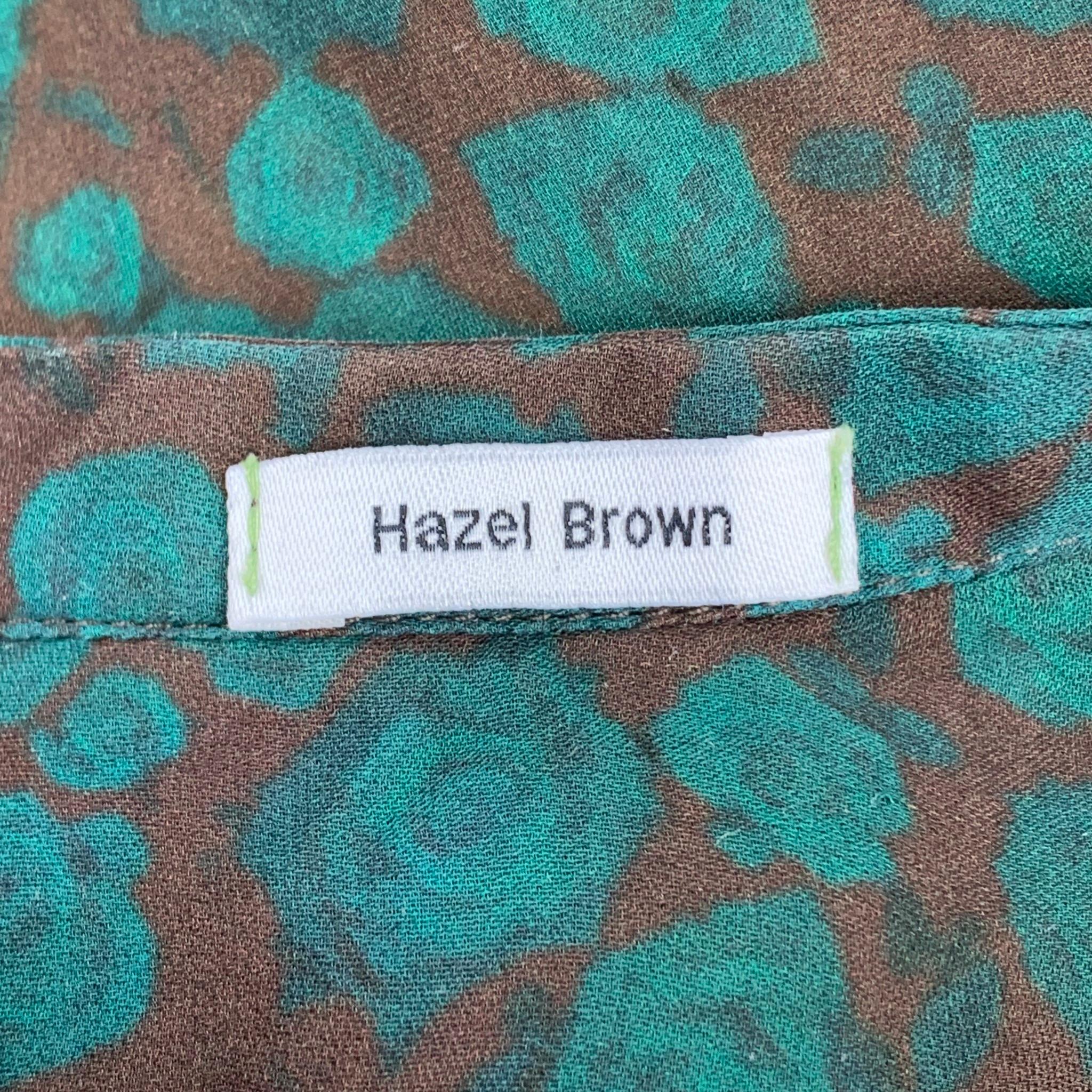 HAZEL BROWN Size 2 Green Floral Silk Wrap Dress In Good Condition In San Francisco, CA