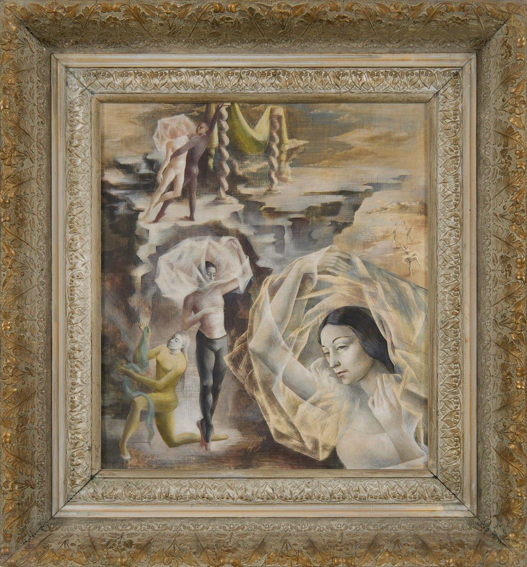 Ballet Mirage, Realismo Mágico del Siglo XX, Artista de la Escuela de Cleveland - Painting de Hazel Janicki