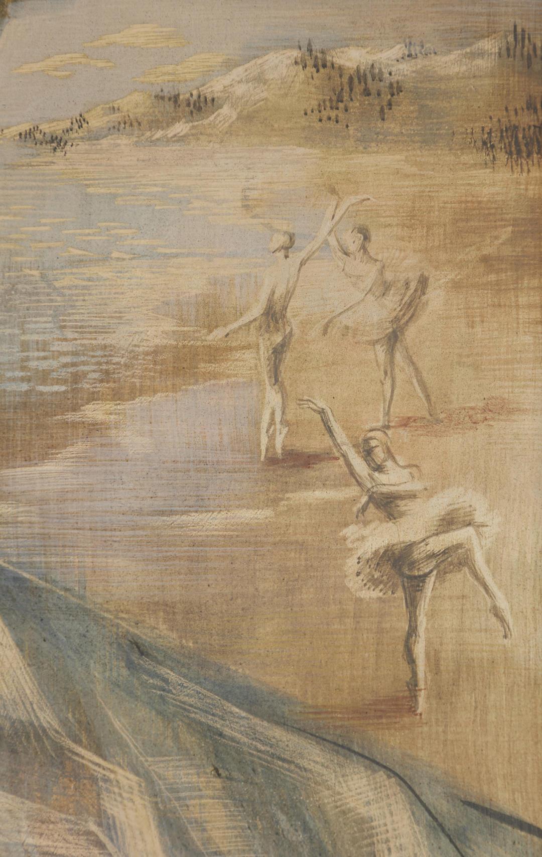 Hazel Janicki (estadounidense, 1918-1976)
Ballet Mirage, 1945
Óleo y encáustica sobre tabla
Firmado y fechado abajo a la izquierda
18,25 x 16 pulgadas
26,5 x 24,5 pulgadas, enmarcado

Expuesto: Museo de Arte de Cleveland, Exposición de mayo de