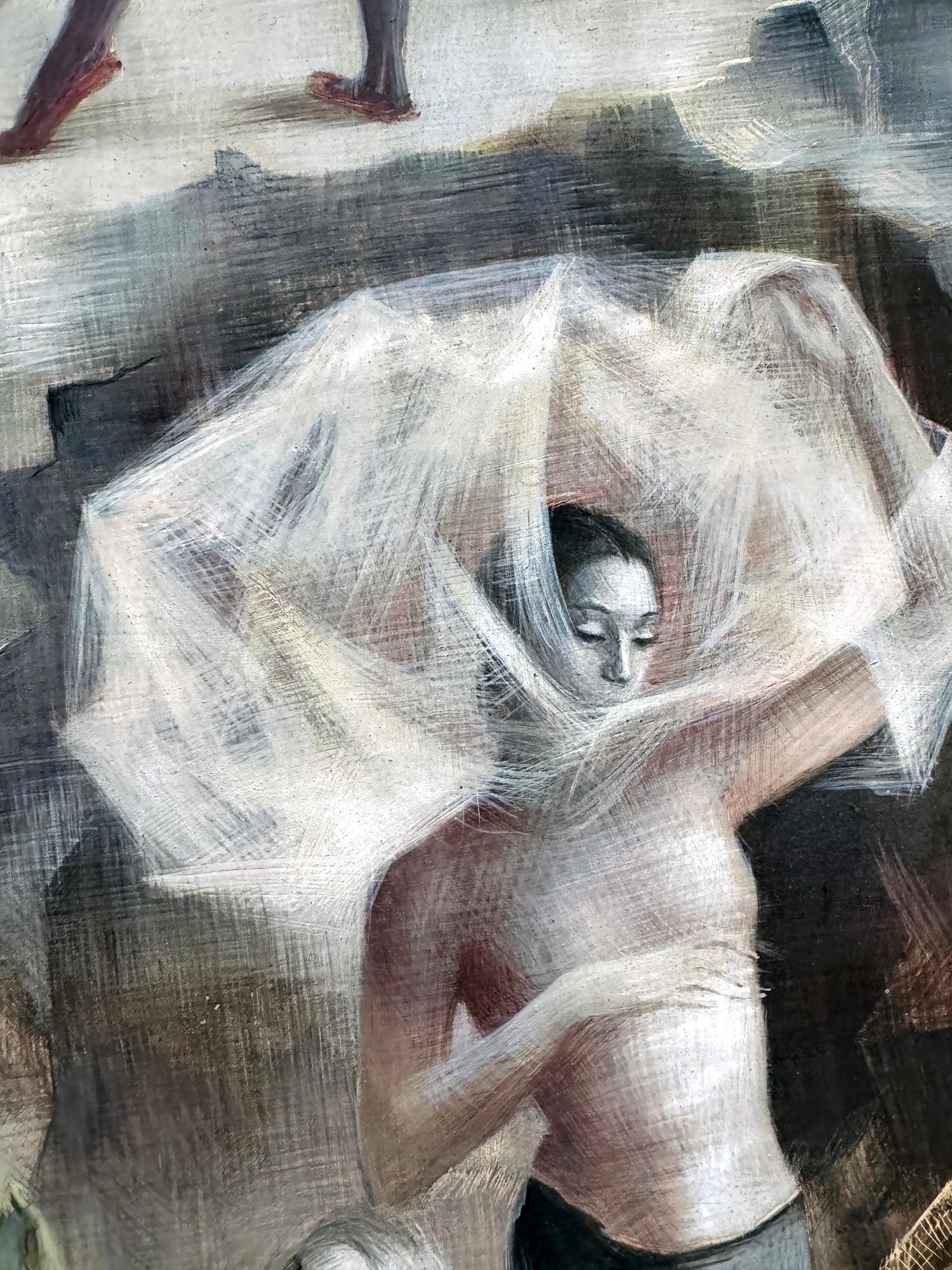 Ballerini surreali  Realismo magico   - Balletto Mirage - Painting di Hazel Janicki