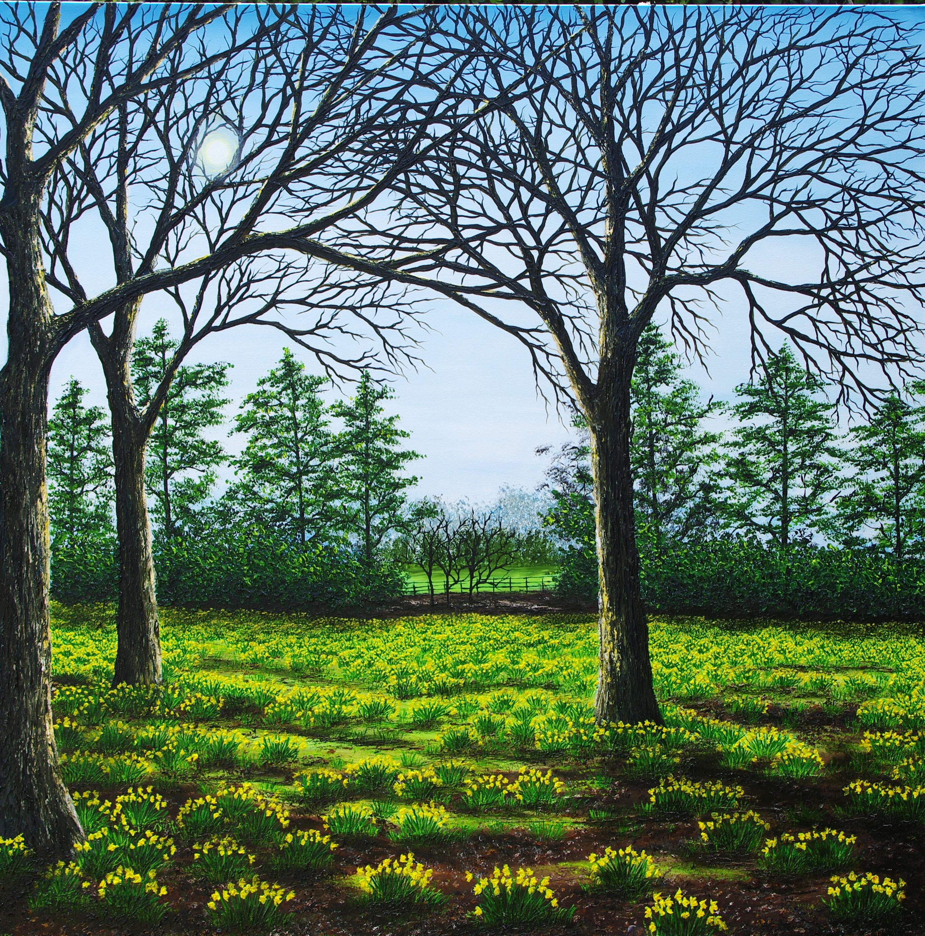 Hazel Thomson - An Early Spring Morning-original British landscape oil ...