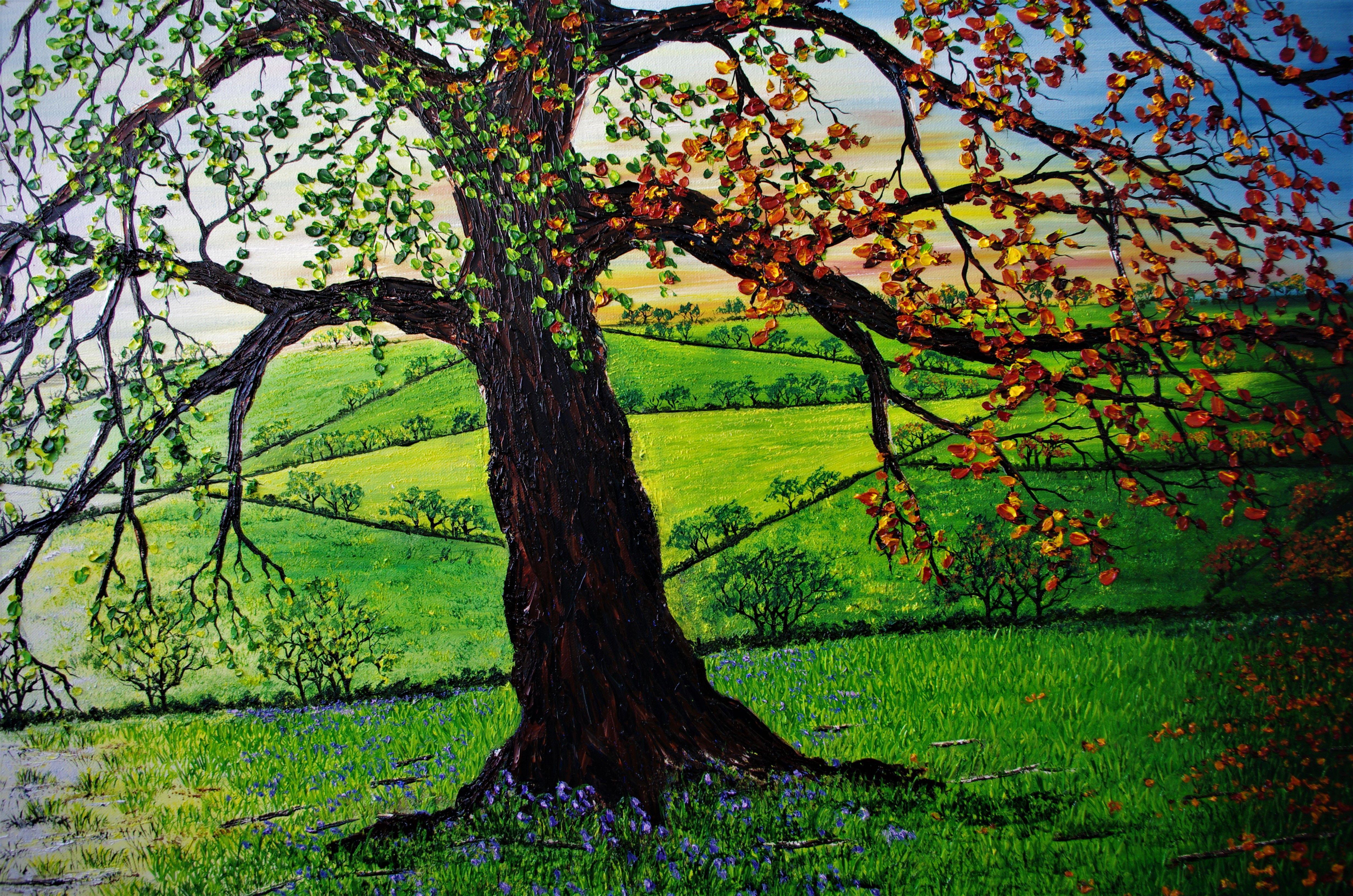 An Oak Of Our Time, Painting, Oil on Canvas For Sale 4