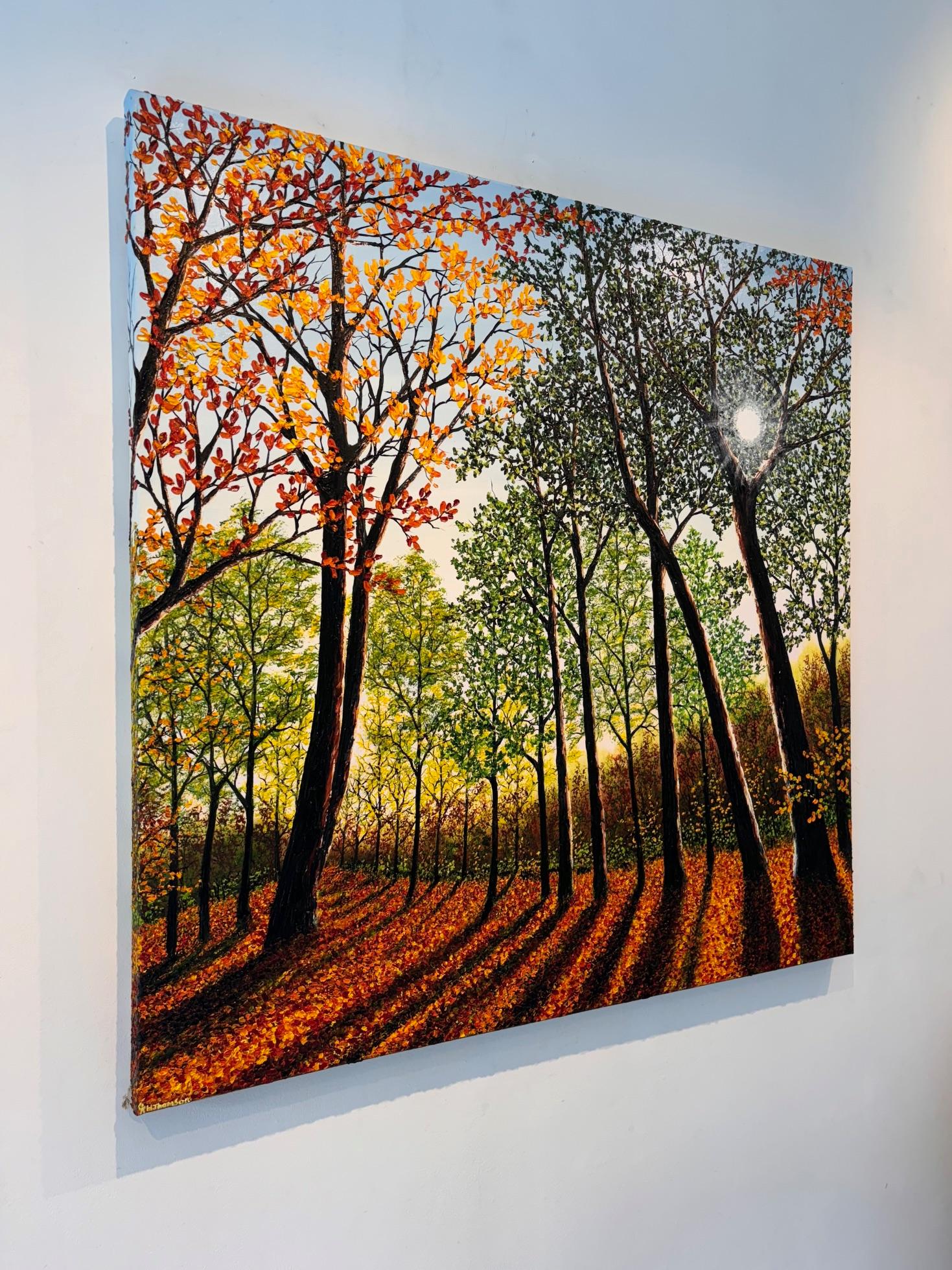 Tarde de otoño - pintura al óleo paisaje realismo original - arte contemporáneo - Painting Impresionista de Hazel Thomson