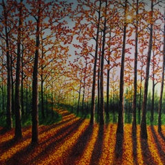 Herbstlicht – Original-Ölgemälde mit Landschaftsmotiv – Zeitgenössische impressionistische Kunst