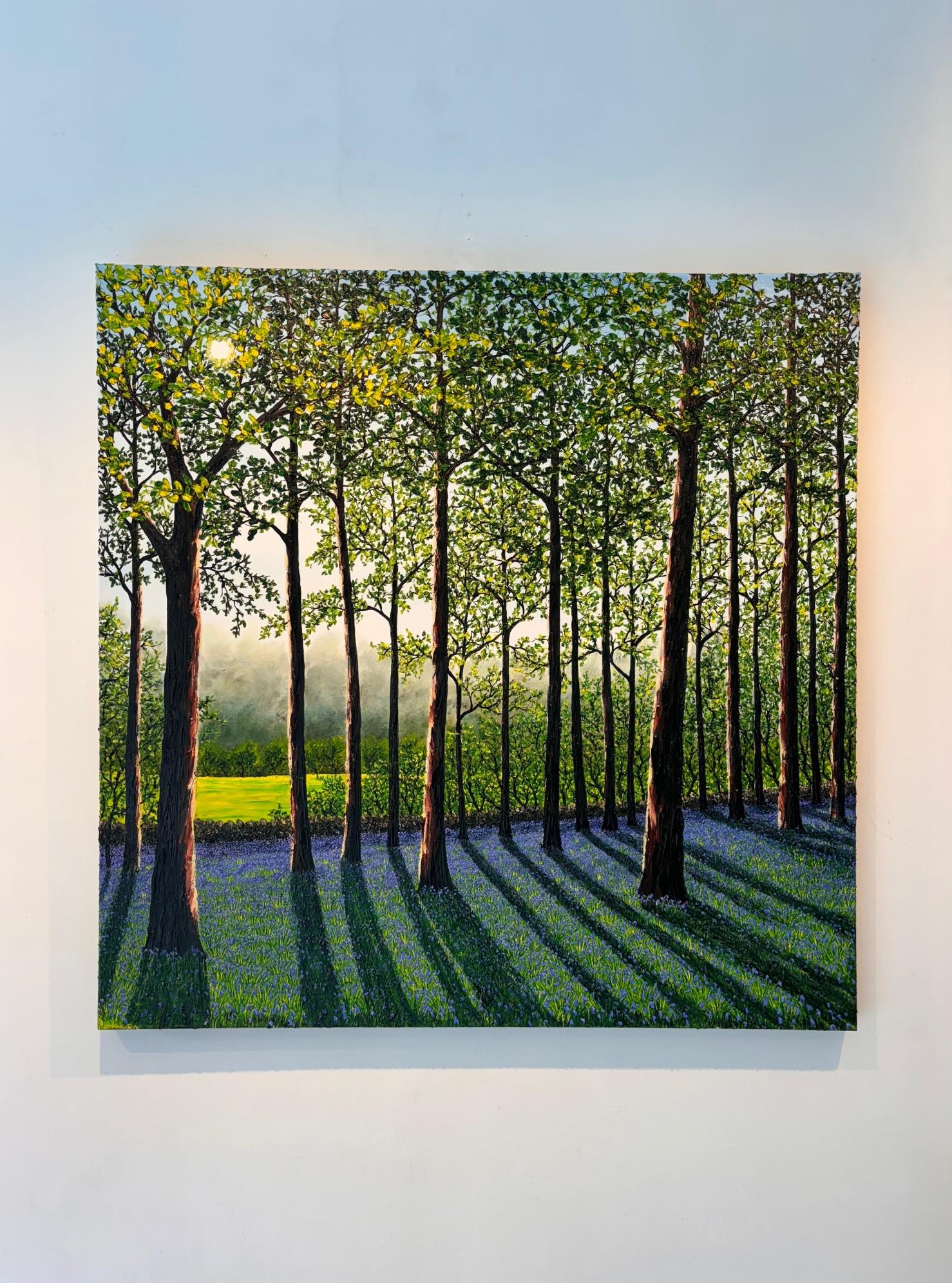 Primavera en el bosque - pintura al óleo paisaje realismo original - arte contemporáneo - Painting de Hazel Thomson