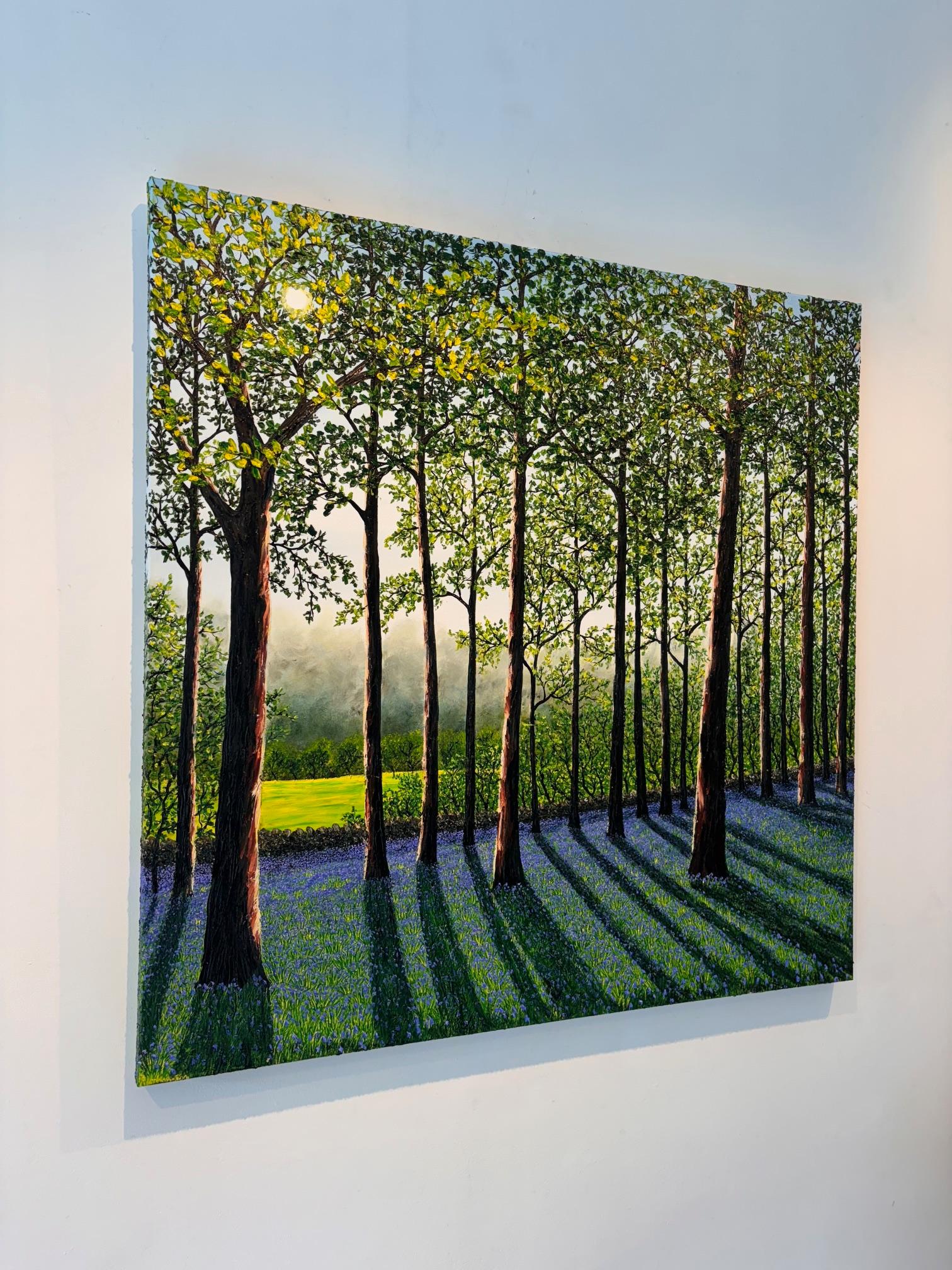 Primavera en el bosque - pintura al óleo paisaje realismo original - arte contemporáneo - Painting Impresionista de Hazel Thomson