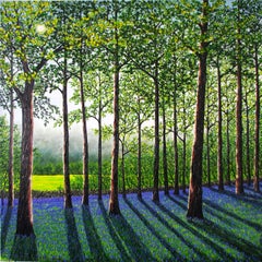 Primavera en el bosque - pintura al óleo paisaje realismo original - arte contemporáneo
