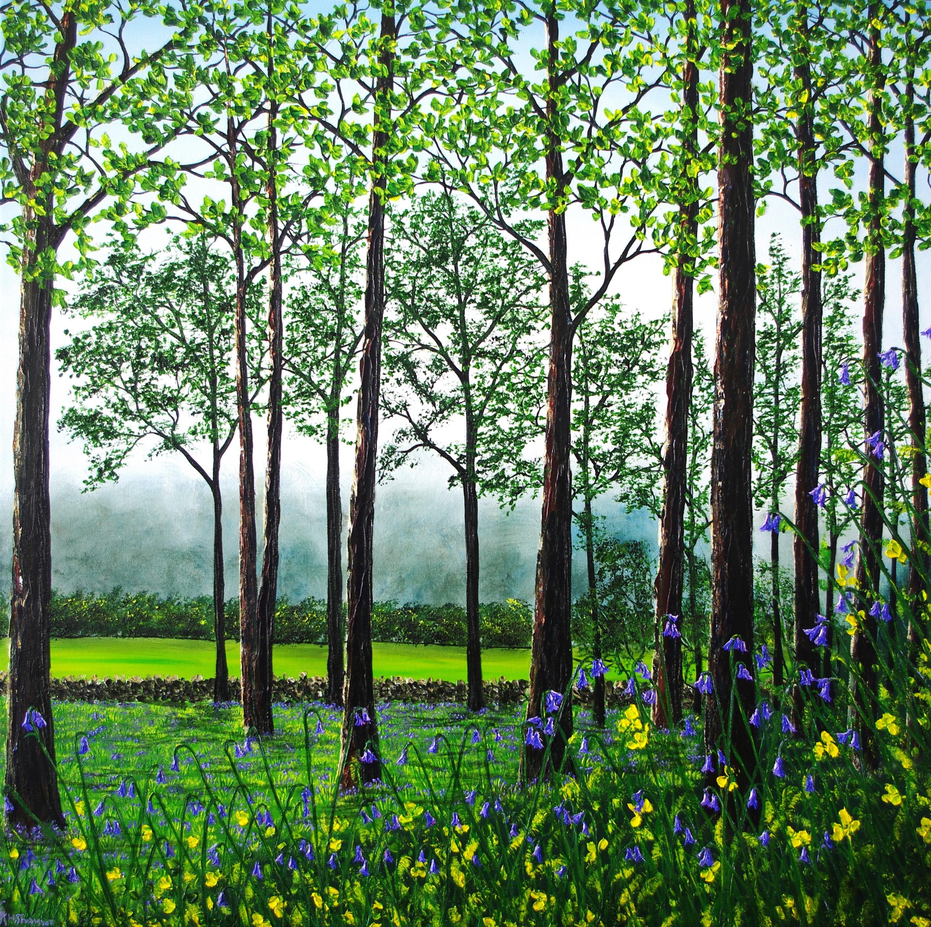 Frühling - Original impressionistische moderne Landschaft Ölgemälde - Zeitgenössische Kunst