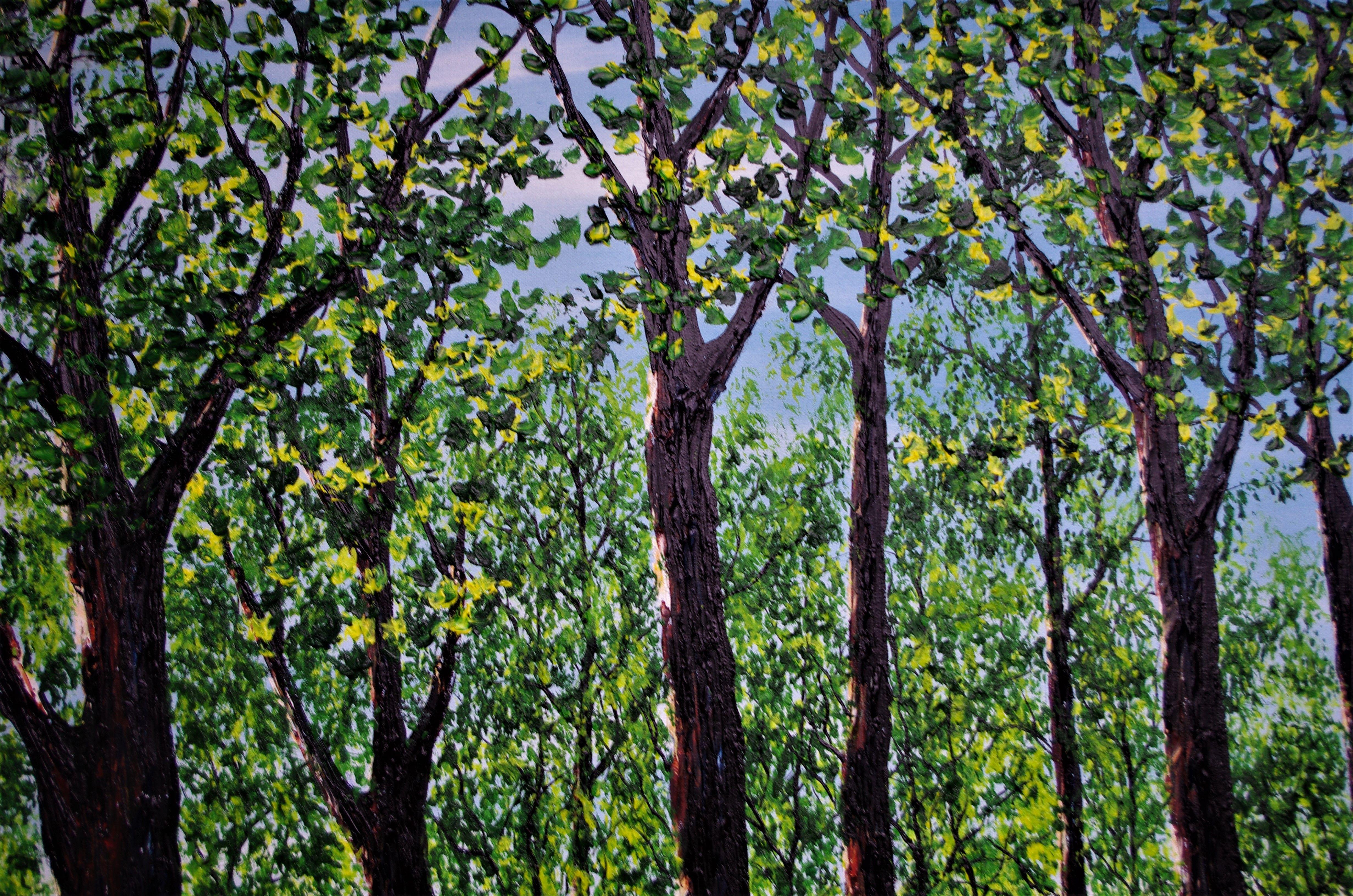 Spring Time In The Forest, Painting, Oil on Canvas For Sale 3