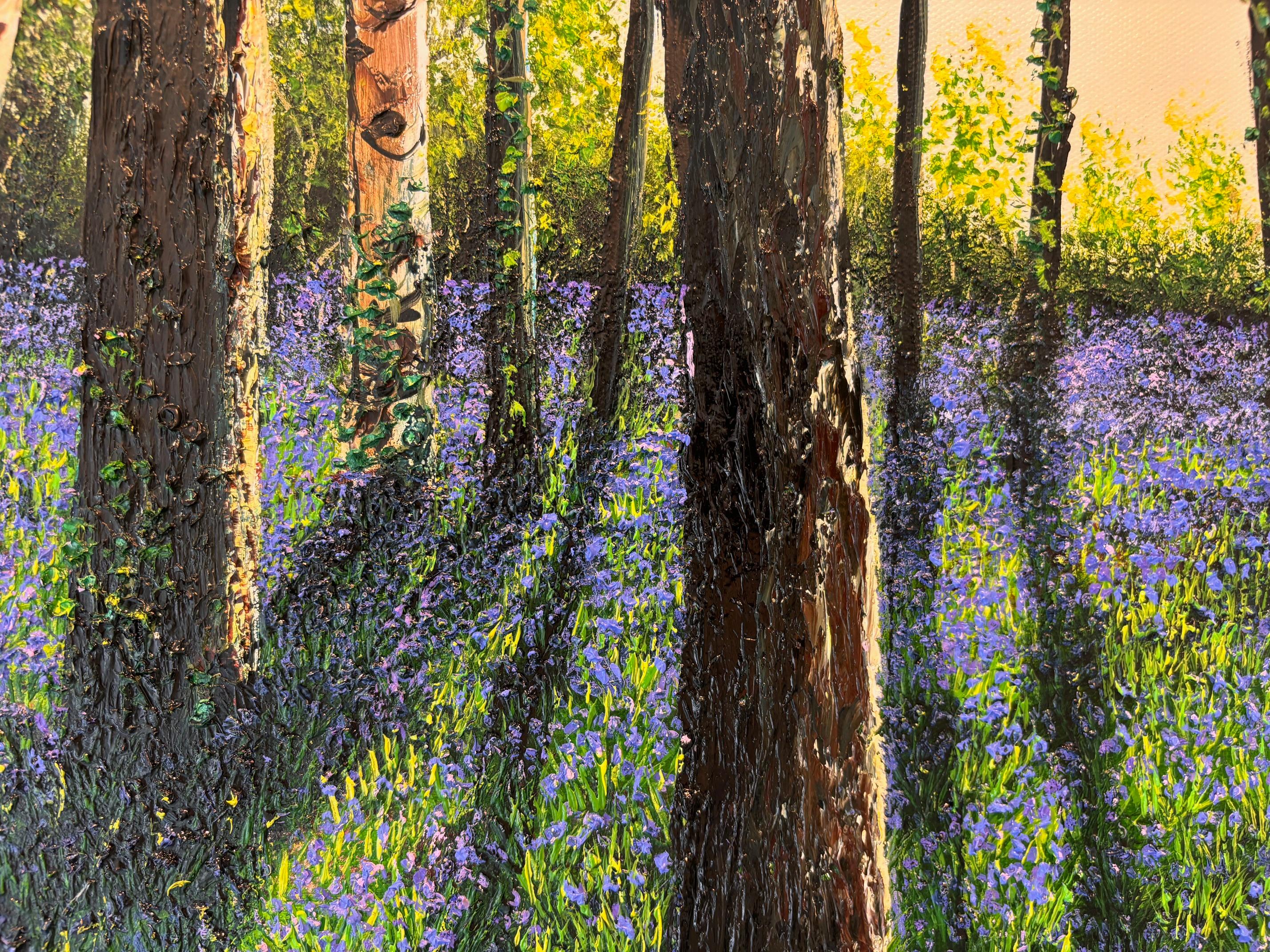 Passeggiata di primavera - pittura ad olio di paesaggio realistica originale - arte contemporanea - Painting Impressionismo di Hazel Thomson