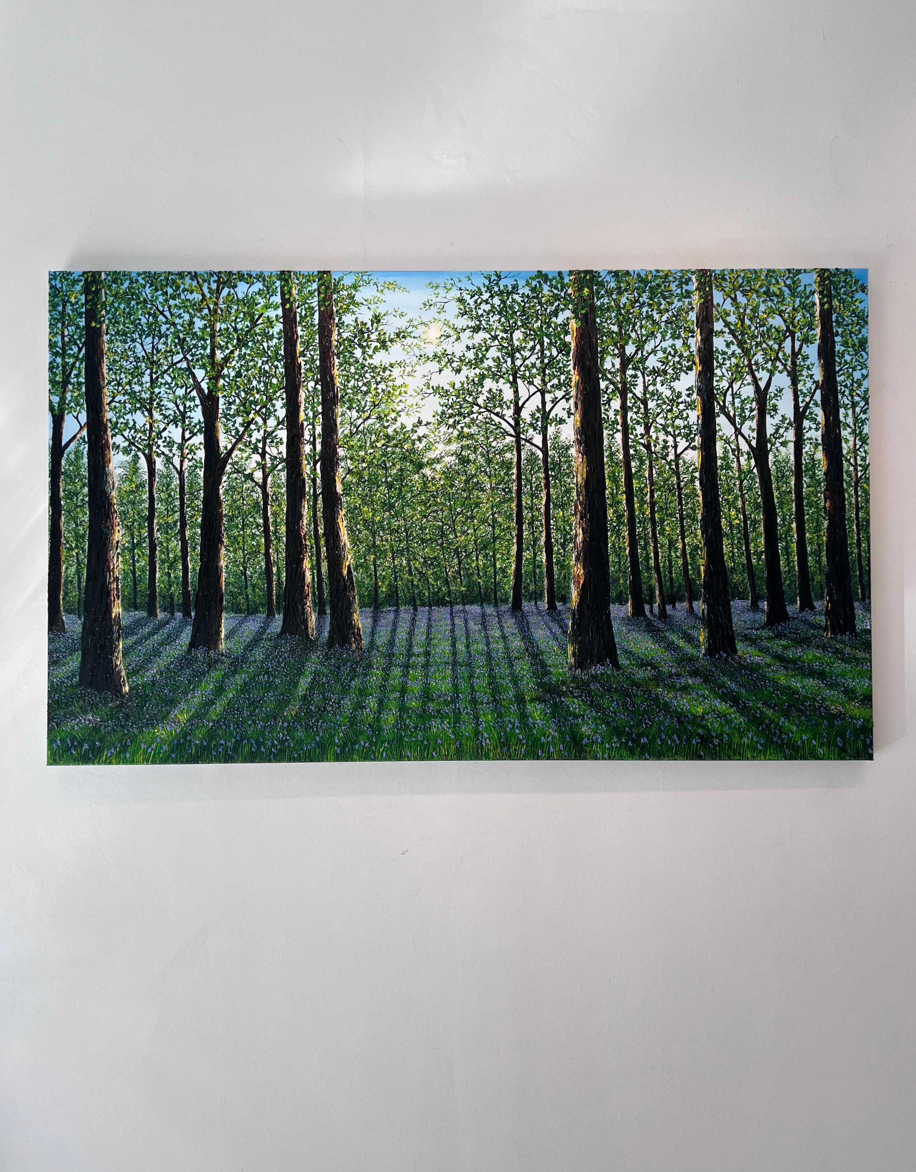 Tempus Vernum - pintura al óleo paisaje otoñal realismo original-arte contemporáneo - Painting de Hazel Thomson